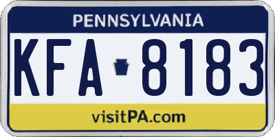 PA license plate KFA8183