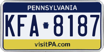 PA license plate KFA8187