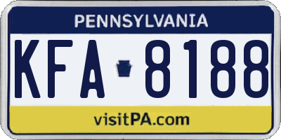 PA license plate KFA8188