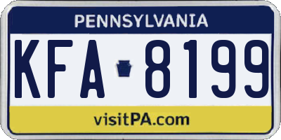 PA license plate KFA8199