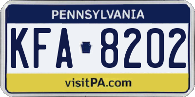 PA license plate KFA8202