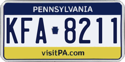 PA license plate KFA8211