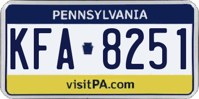 PA license plate KFA8251