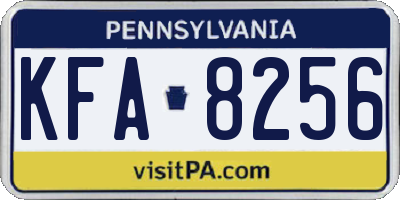 PA license plate KFA8256