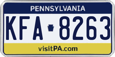 PA license plate KFA8263