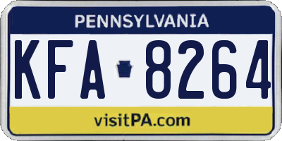 PA license plate KFA8264