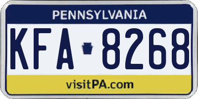 PA license plate KFA8268
