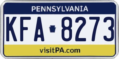 PA license plate KFA8273