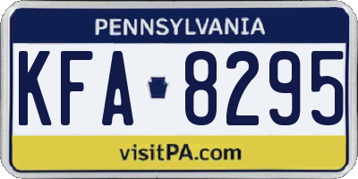 PA license plate KFA8295