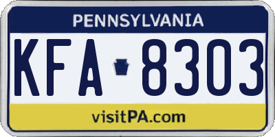 PA license plate KFA8303