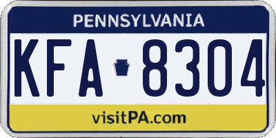PA license plate KFA8304