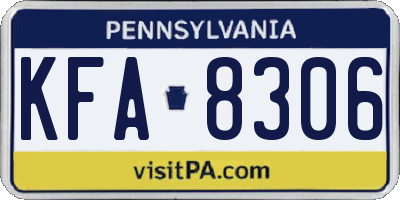 PA license plate KFA8306