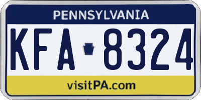 PA license plate KFA8324