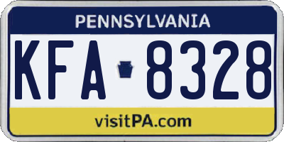 PA license plate KFA8328