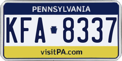 PA license plate KFA8337