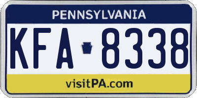 PA license plate KFA8338
