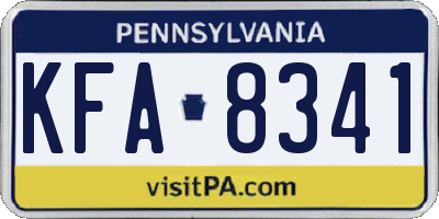 PA license plate KFA8341