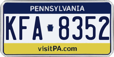 PA license plate KFA8352