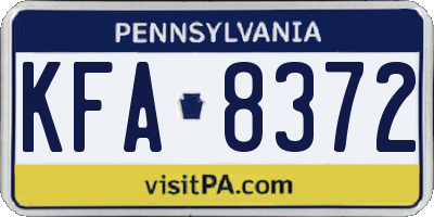 PA license plate KFA8372