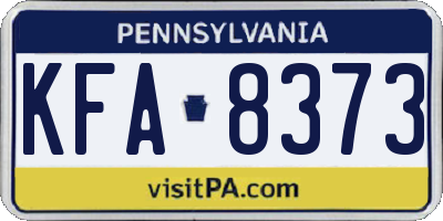 PA license plate KFA8373