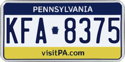 PA license plate KFA8375