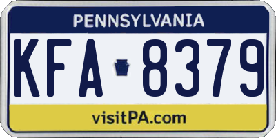 PA license plate KFA8379