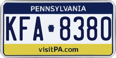 PA license plate KFA8380