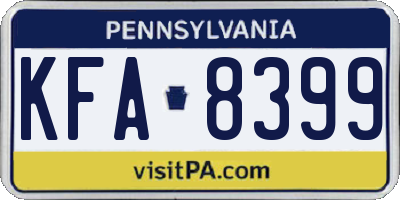 PA license plate KFA8399