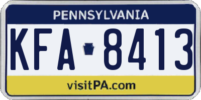 PA license plate KFA8413