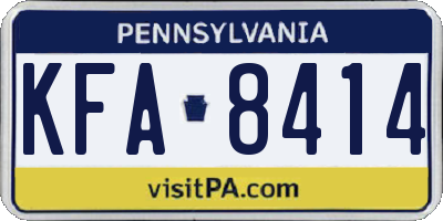 PA license plate KFA8414