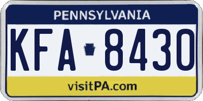 PA license plate KFA8430