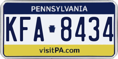 PA license plate KFA8434