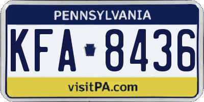PA license plate KFA8436