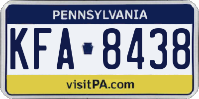 PA license plate KFA8438