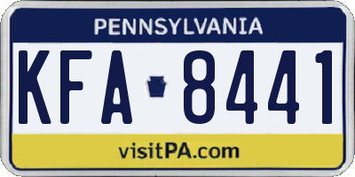 PA license plate KFA8441