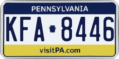PA license plate KFA8446
