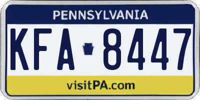 PA license plate KFA8447