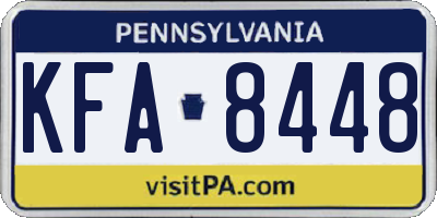 PA license plate KFA8448