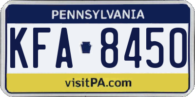 PA license plate KFA8450