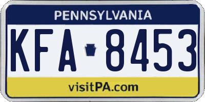 PA license plate KFA8453