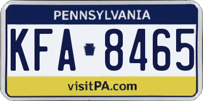 PA license plate KFA8465