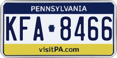 PA license plate KFA8466