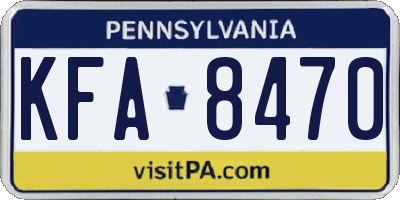 PA license plate KFA8470