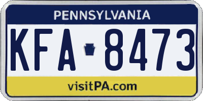 PA license plate KFA8473