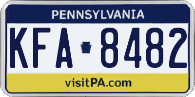 PA license plate KFA8482