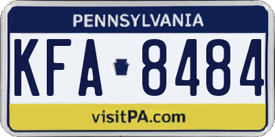 PA license plate KFA8484