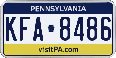 PA license plate KFA8486