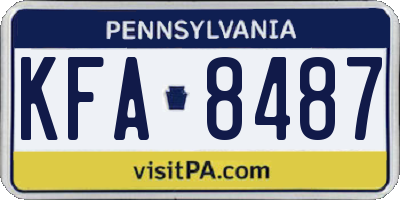 PA license plate KFA8487