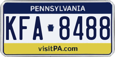 PA license plate KFA8488