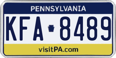 PA license plate KFA8489